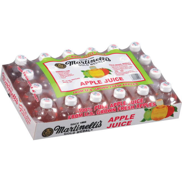 Martinelli's Gold Medal 100% Pure Apple Juice, 24-Count, 10 fl oz Bottles