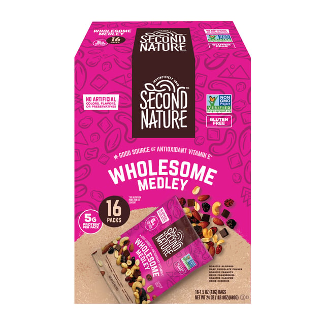 Second Nature Wholesome Medley Trail Mix, 16 Count/1.5 oz