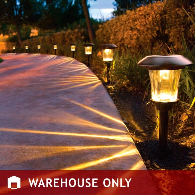 SmartYard Solar LED 13.8" H Pathway Lights, 8-Pack