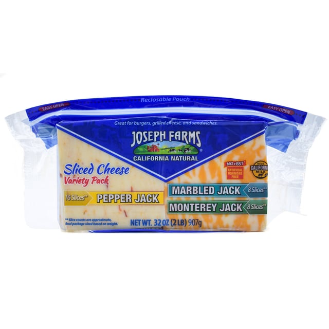 Joseph Farms Sliced Variety Jack Cheese 2 lb