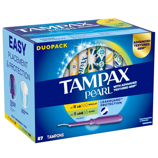 Tampax Pearl Advanced Duopack, 87 CT