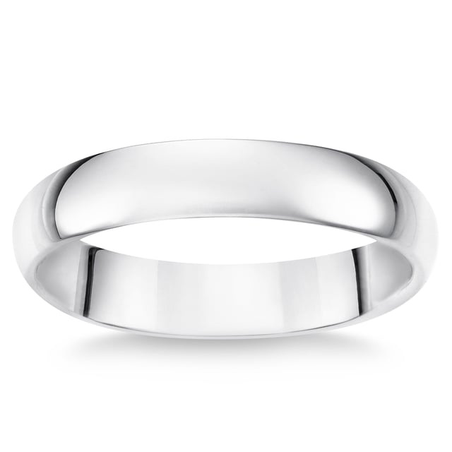 Platinum High Polish Wedding Band, Size 10