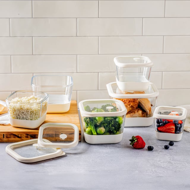 Trudeau 12-Piece Clever Seal Glass Airtight Food Storage Set