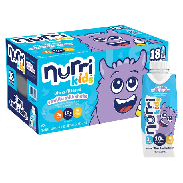 Nurri Kids Ultra-Filtered Vanilla Milk Shake, 8 fl oz, 18-Pack