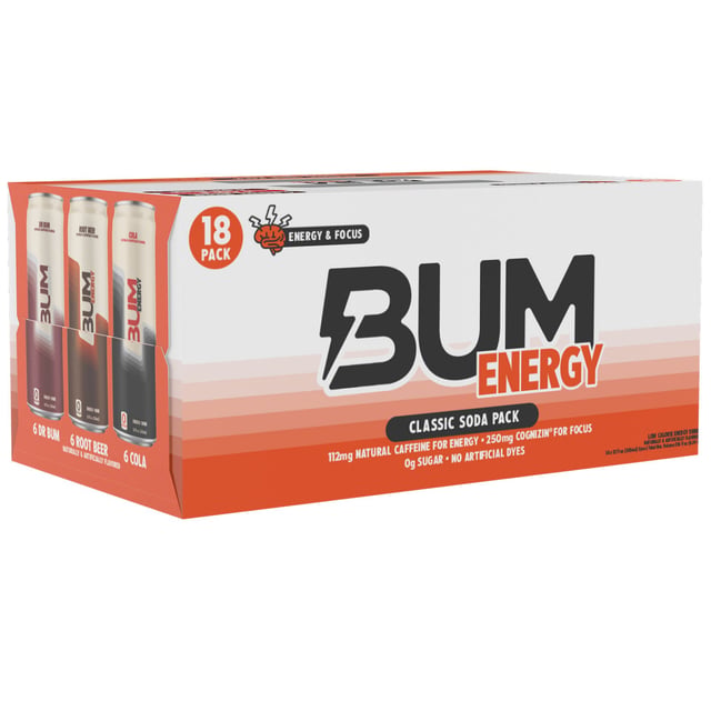 BUM Energy Variety Pack, 18 x 12 fl oz
