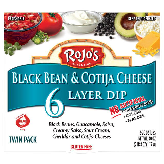 Rojo's 6 Layer Black Bean Dip 2 Pack 20 Ounces Each