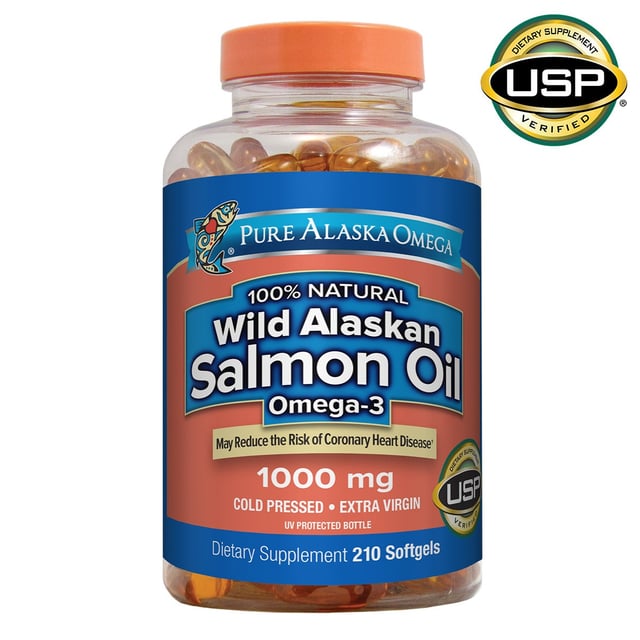 Pure Alaska Omega Wild Alaskan Salmon Oil 1000mg - 210 Softgels