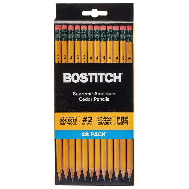 Bostitch Supreme American Cedar Pencils, 48-Pack