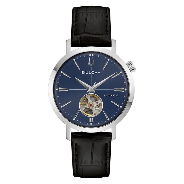 Bulova Men's Automatic Open-Heart Watch with Blue Dial, 38MM