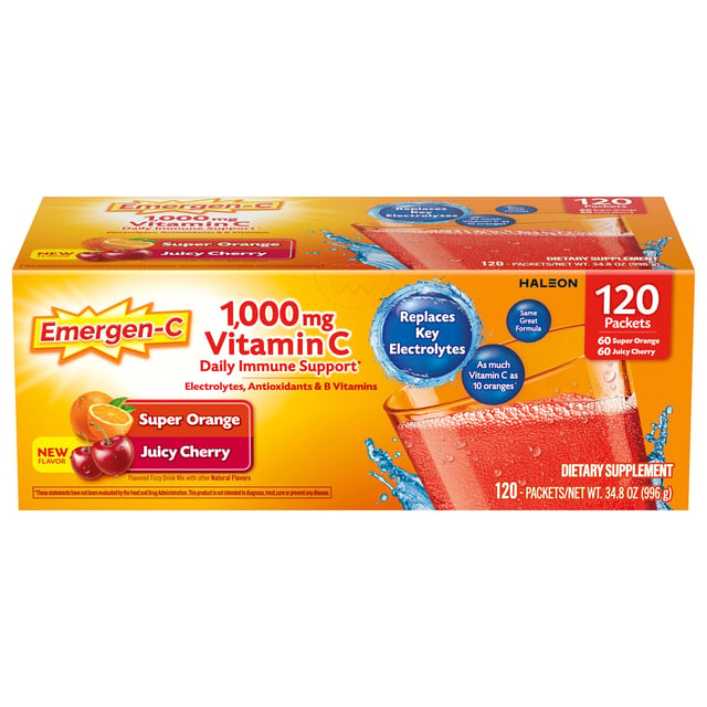 Emergen-C Vitamin C 1000mg 120ct Variety Pack