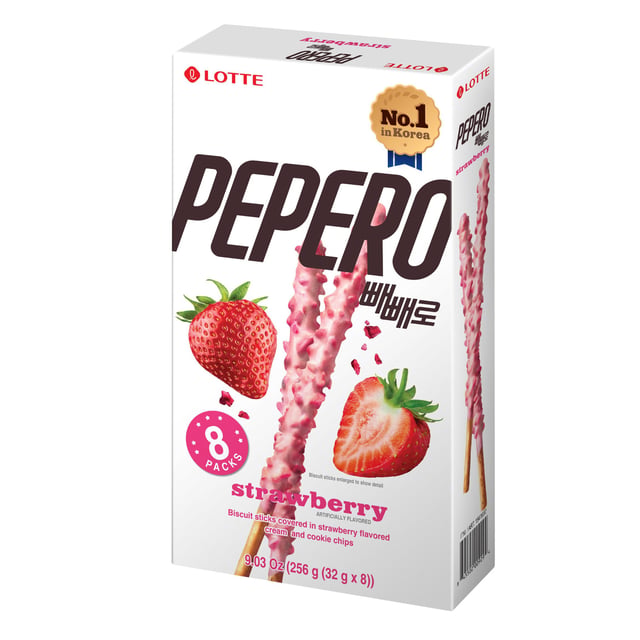 Lotte Strawberry Pepero 8 x 1.12 oz