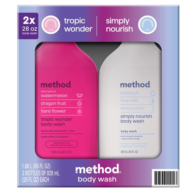 Method Body Wash, 2 x 28 oz Bottles