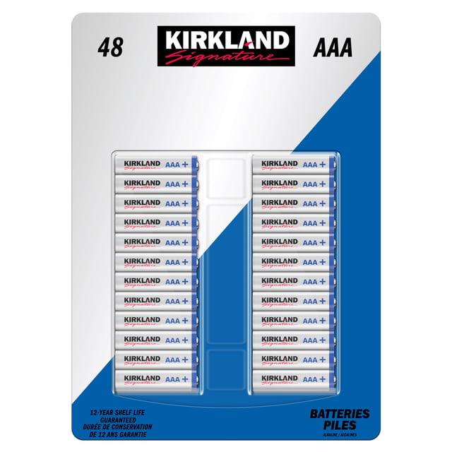 Kirkland Signature Alkaline AAA Batteries 48-Pack