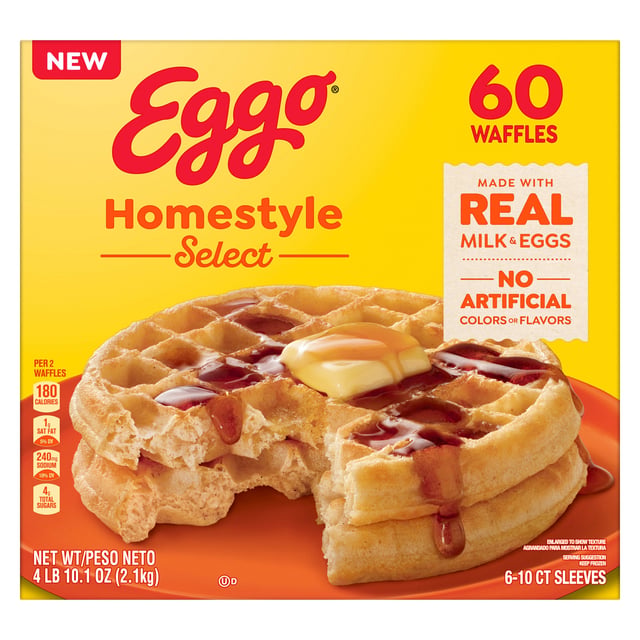 Kellogg's Eggo Homestyle Select Waffles, 60-Count (1.24 oz each)