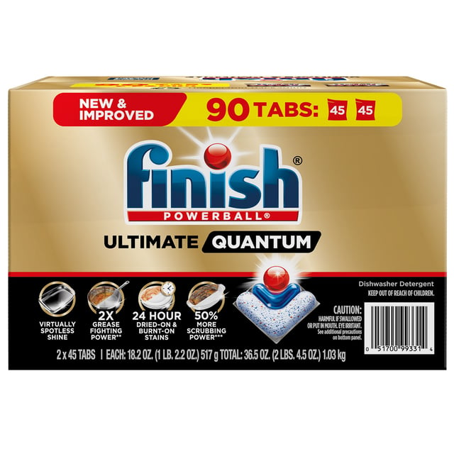 Finish Powerball Ultimate Quantum Dishwasher Detergent Tabs, 90 Count