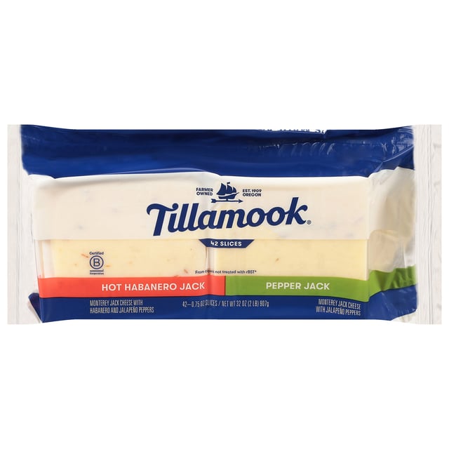 Tillamook Pepper & Habanero Jack Slices 42 ct / 2 lb