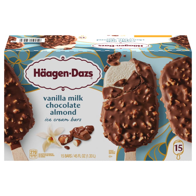 Häagen-Dazs Vanilla & Almond Bars 15/3 fl oz (1.40 Qts)