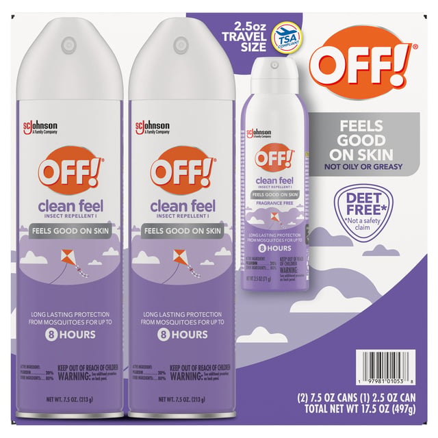 OFF! Clean Feel Insect Repellent, 2-Pack (7.5 oz + 2.5 oz)