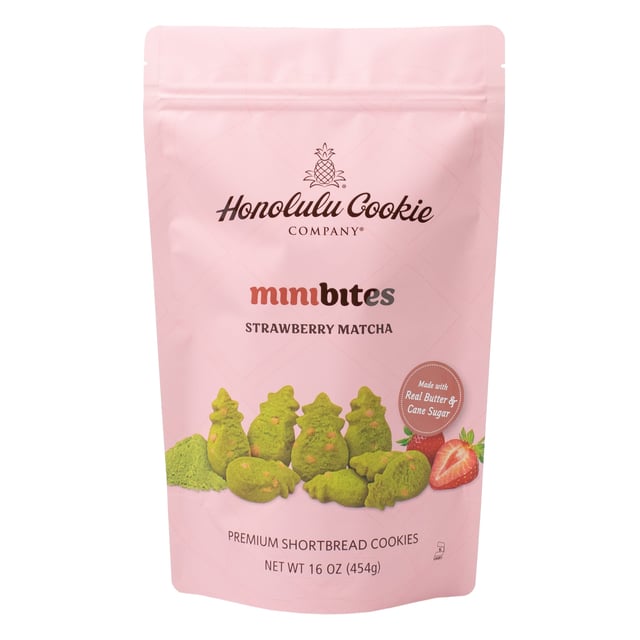 Honolulu Cookie Company Strawberry Matcha Mini Bites 16 Ounces