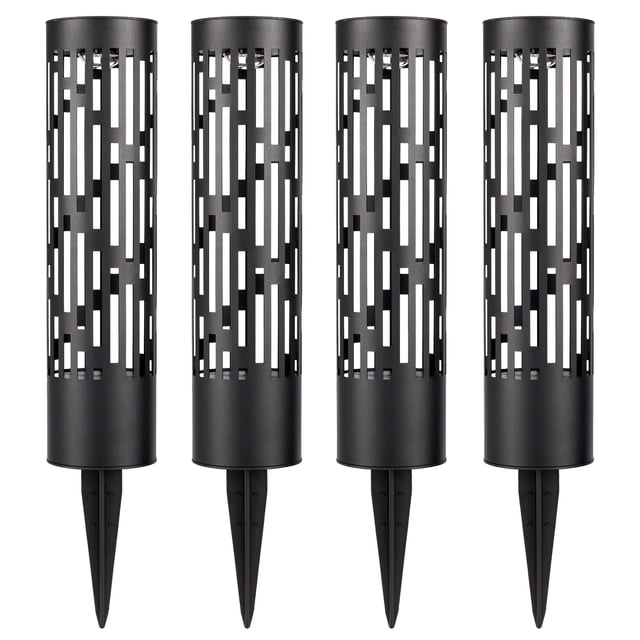 Test Rite Solar Bollard Rotating Pathway Light 4-Pack