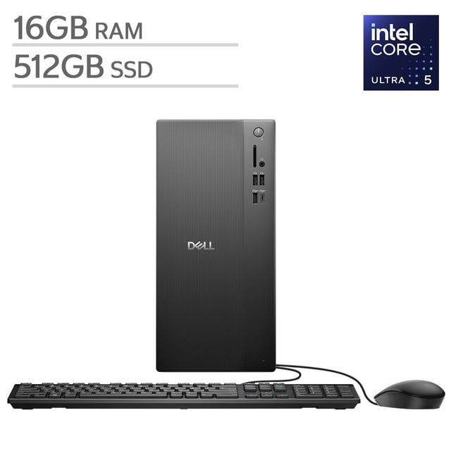 Dell ECT1250 Tower Desktop PC - Intel Core Ultra 5-225, 16GB RAM, 512GB SSD