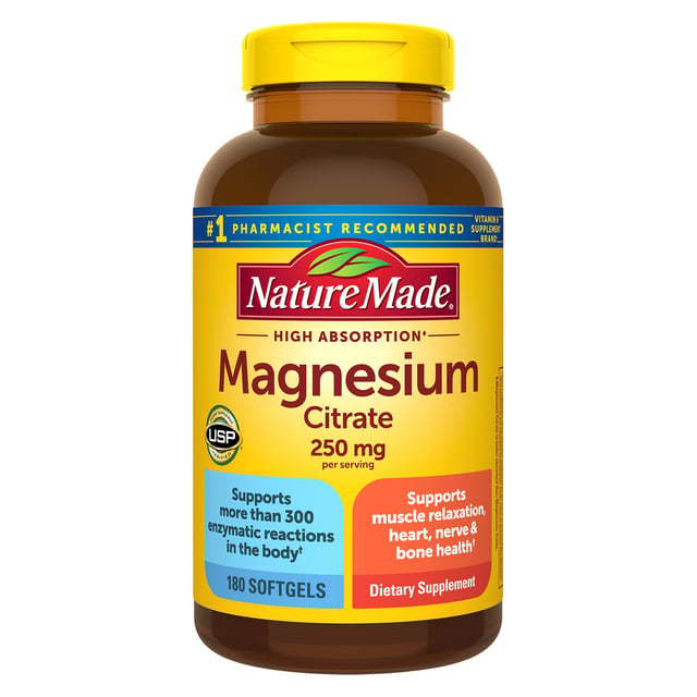 Nature Made Magnesium Citrate 250mg, 180 Softgels