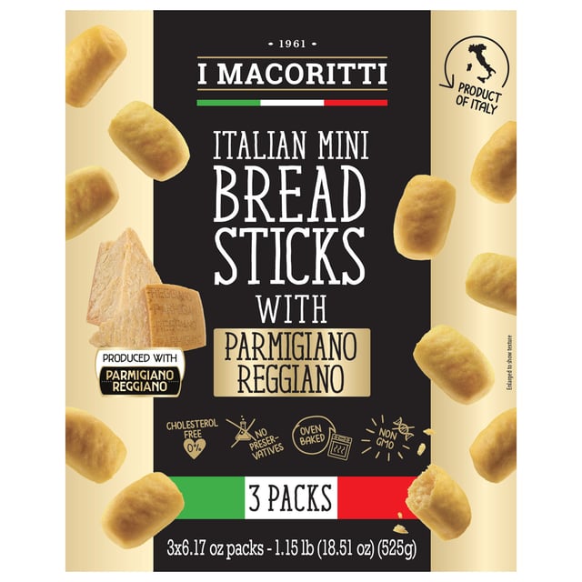 I Macoritti Italian Mini Bread Sticks, 3-Pack, 18.51 Ounces