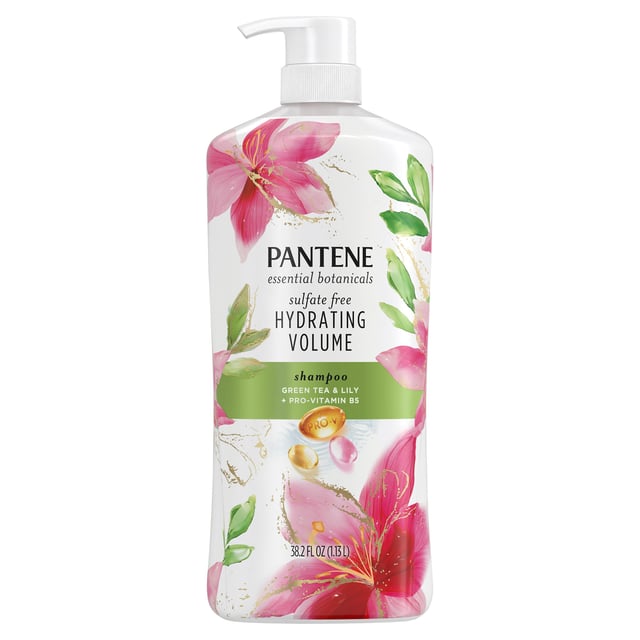 Pantene Essential Botanicals Green Tea & Lily Hydrating Volume Shampoo, 38.2 FL OZ