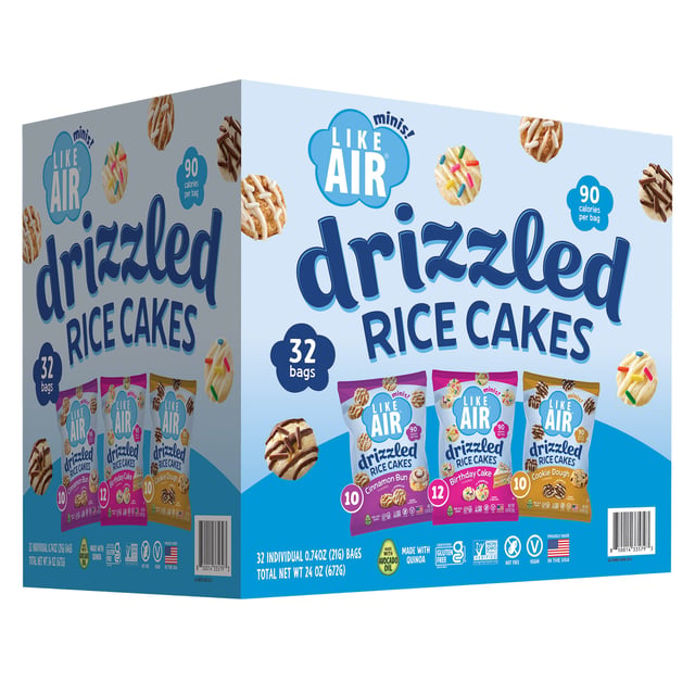 Like Air Minis Drizzled Rice Cakes Variety Pack, 32 CT