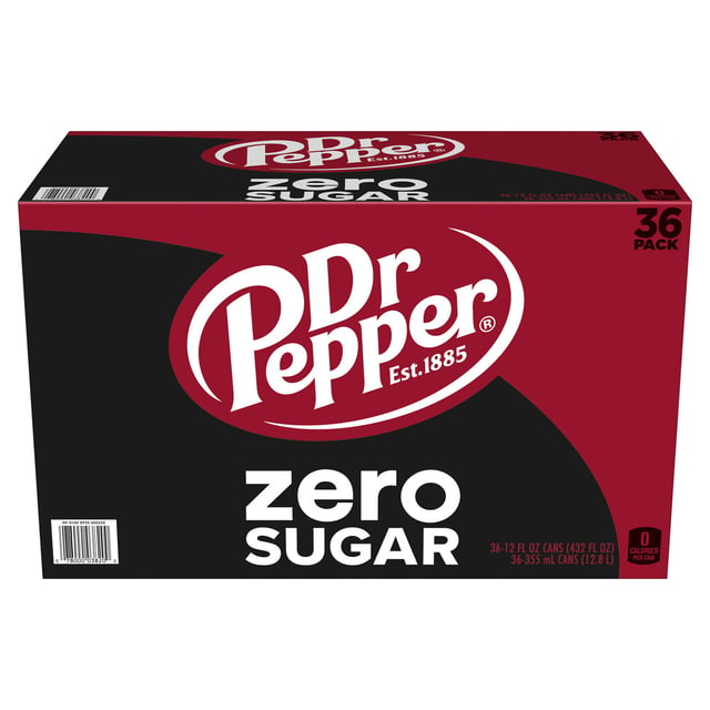 Dr Pepper Zero Sugar, 36 Count, 12 FL OZ Cans