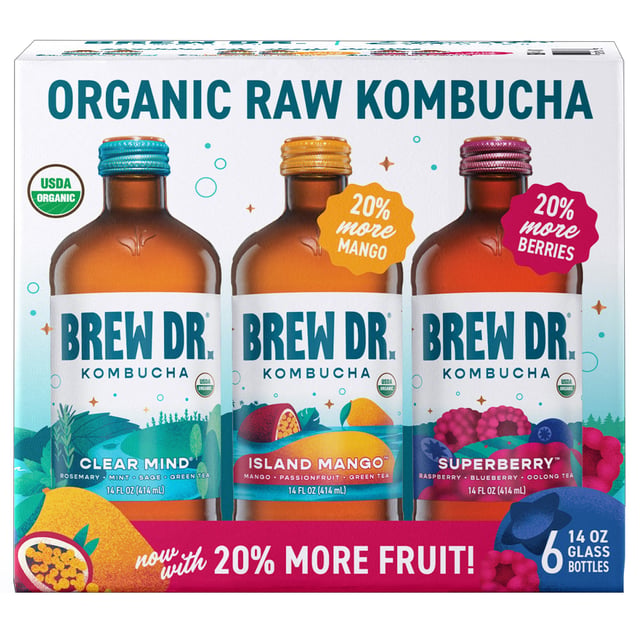 Brew Dr. Organic Kombucha Variety Pack 6/14 oz