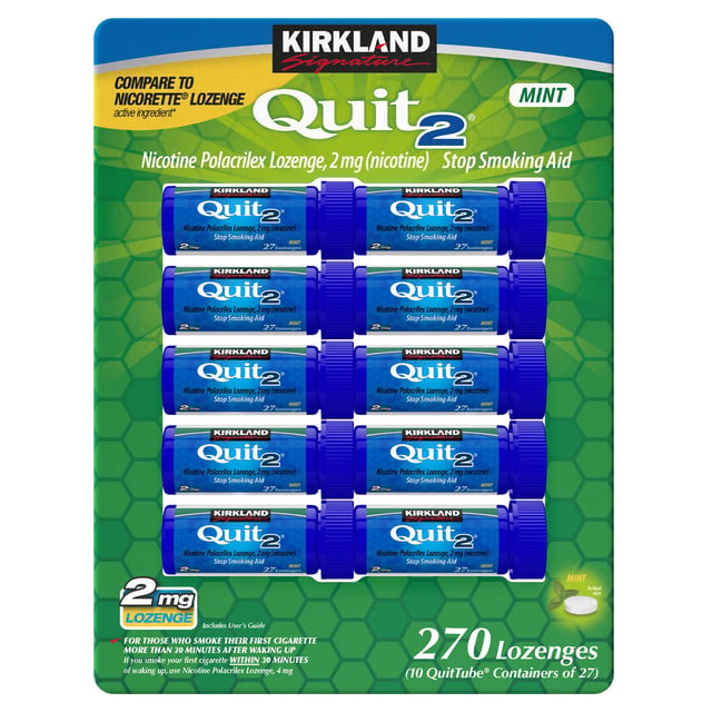 Kirkland Signature Quit2 2mg Lozenge Mint 270 Count