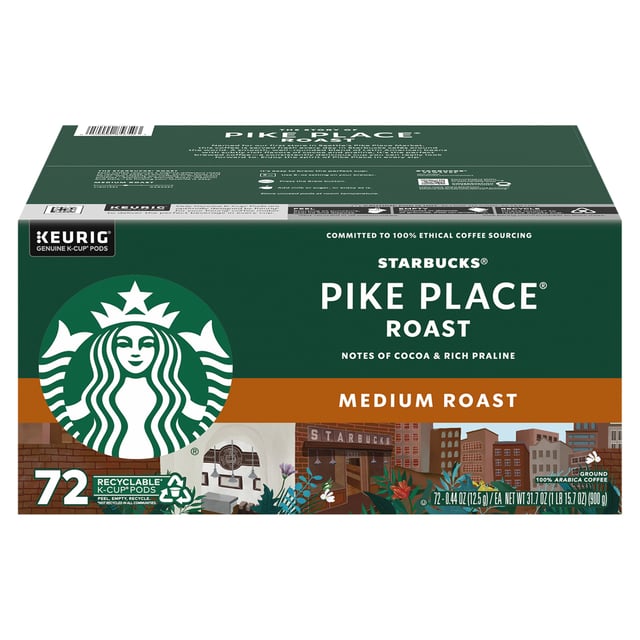 Starbucks Pike Place Medium Roast 72 Count K-Cup Pods