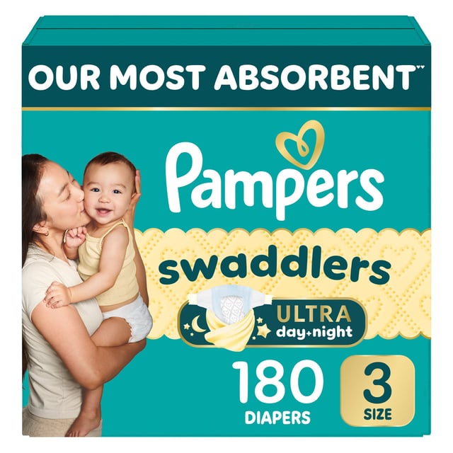 Pampers Swaddlers Ultra Size 3, 180 Count