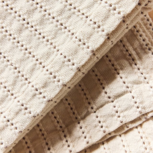 Avocado Knotted Stripe Cotton Throw, 60" x 70"