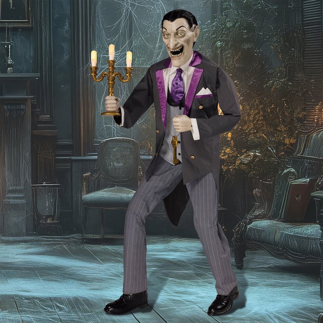 6' Animated Vampire Butler with LED Eyes & Sound