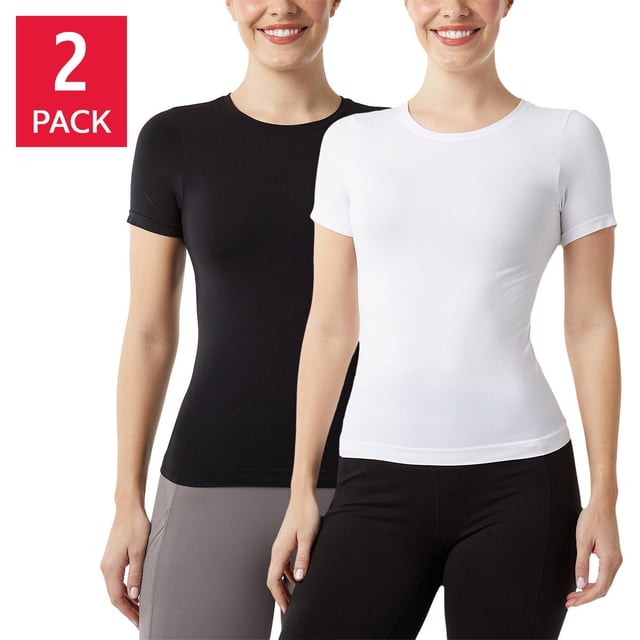 LayerZero by 32 Degrees Women's Short Sleeve Tee, 2-Pack
