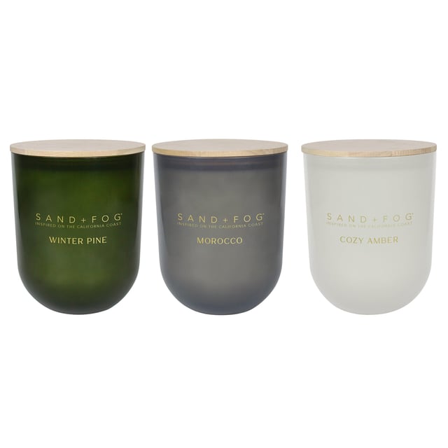 Sand + Fog 60 oz Round Candle with Wood Lid