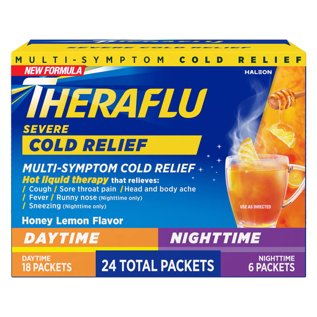 Theraflu Severe Cold Relief 24 Packets Day 18CT + Night 6CT