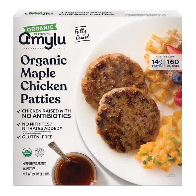 Amylu Organic Maple Chicken Patties 16/1.5oz