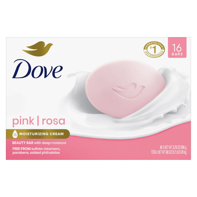 Dove Pink Beauty Bar Soap 16 Pack, 3.75 oz