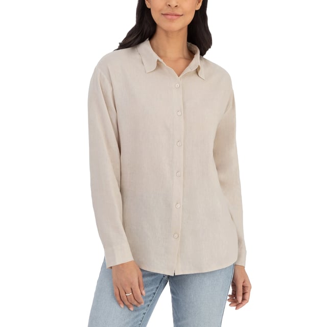 BLANKNYC Women's Linen Blend Button-Up Shirt