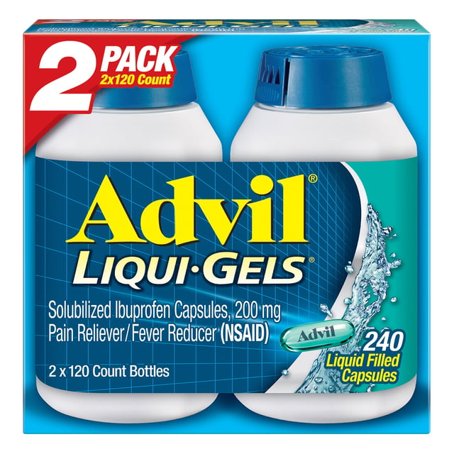 Advil 200mg Liqui-Gels, 2 x 120 Count
