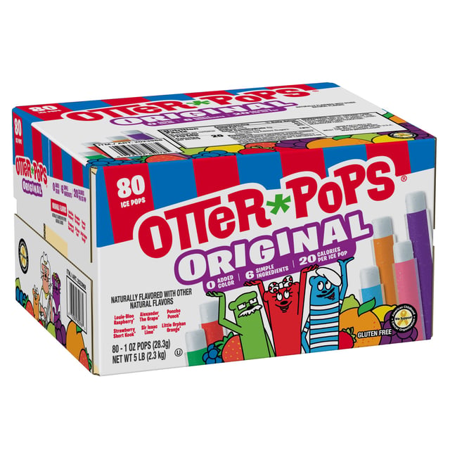 Otter Pops Assorted Ice Pops, 80 ct / 1 oz