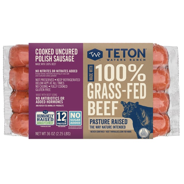 Teton Waters Ranch 100% Grass Fed Beef Polish Sausage 2.25 lb