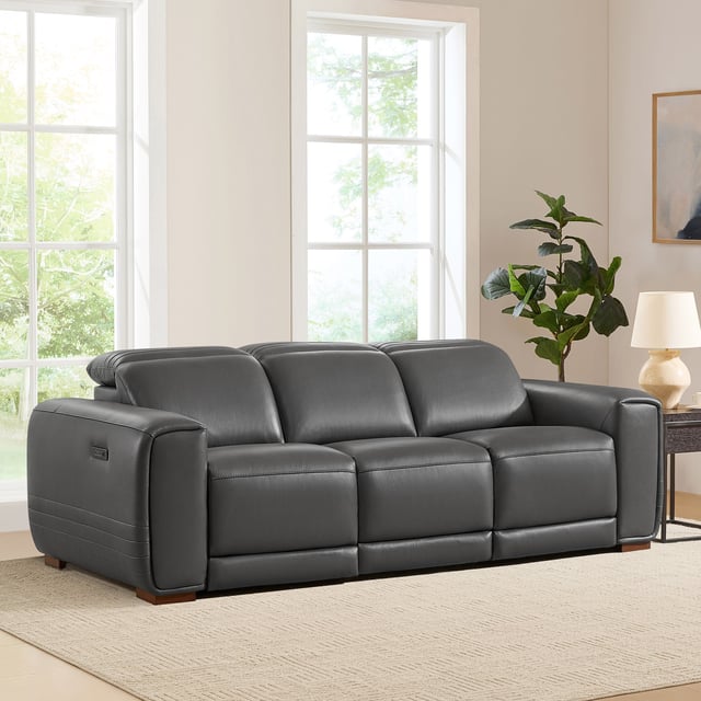 Aiden & Ivy Karson Leather Power Sofa with Power Headrest