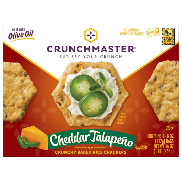 Crunchmaster Cheddar Jalapeño Crackers, 16 oz Box