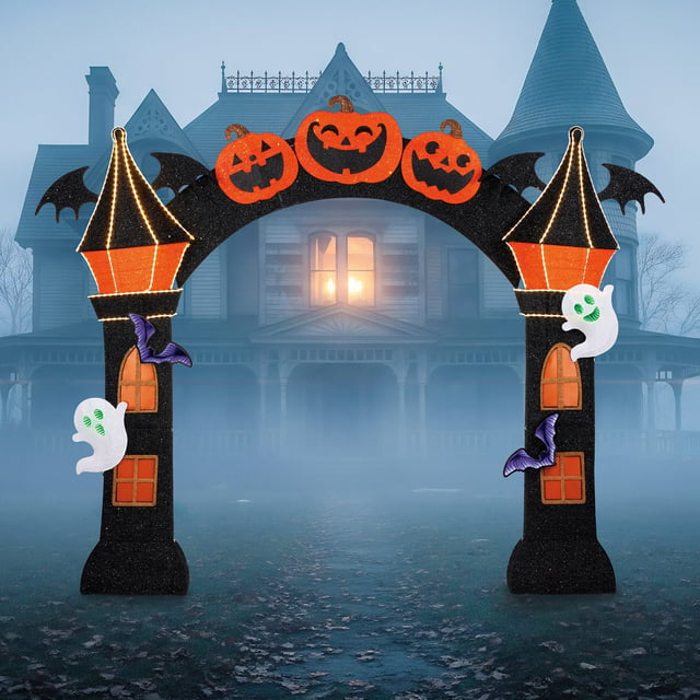 9.75' Halloween Arch with Infinity Mirrors and Twinkle Lights