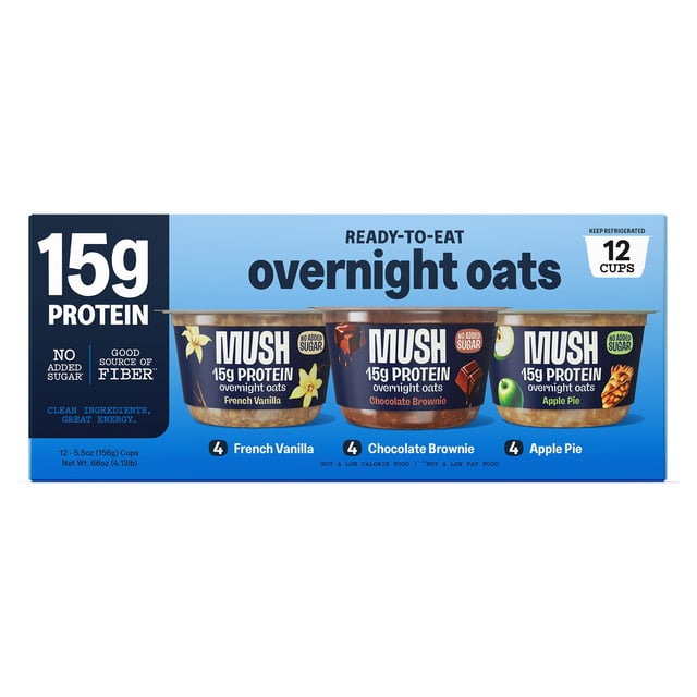 MUSH Protein Overnight Oats Variety 12/5.5 oz