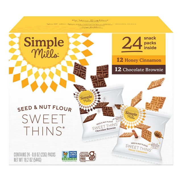 Simple Mills Sweet Thins Variety 24 Pack, 0.8 Ounces Each